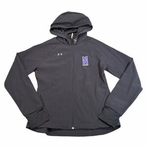 Under Armour Women's Northwestern Soft Shell Hooded Jacket Black M Loose Fit